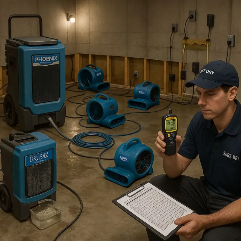 Structural Drying and Dehumidification process in The Plains, OH